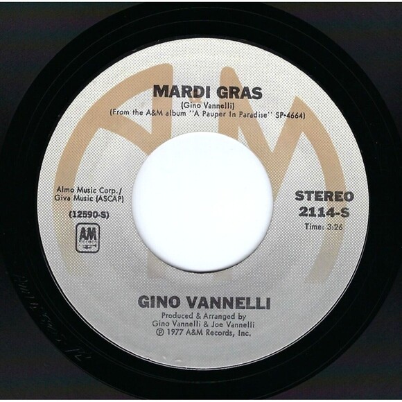 Gino Vannelli 45 Wheels Of Life / Mardi Gras on A&M M- Rock - Picture 2 of 2